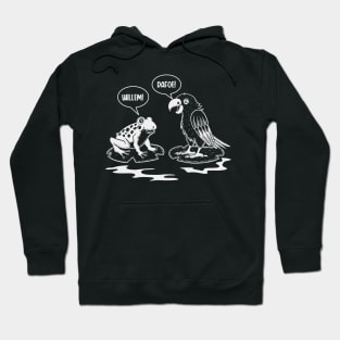 Frog and Parrot Light Monotone. Hoodie
